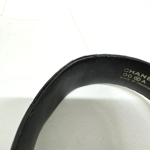 CHANEL CC Mark 00A Bracelet Gold Plated/Leather Black/GoldHardware - Picture 13 of 16
